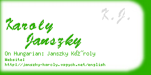 karoly janszky business card